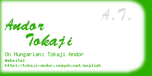 andor tokaji business card